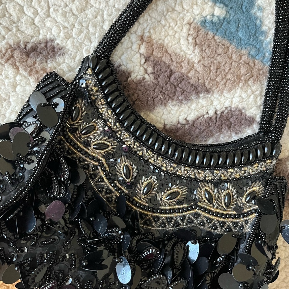 Black beaded bag - Picture 2 of 2